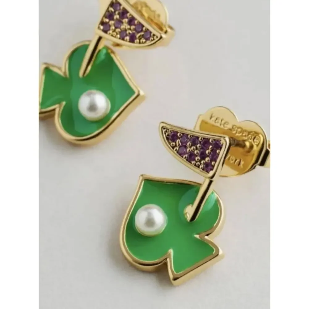 Kate Spade Hole In One Studs + Dust Bag NWT